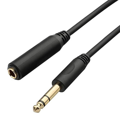 Tisino 1/4 Extension Cable 10 ft, Headphone Extension Cable Quarter inch TRS Male to Female Stereo Guitar Extension Cable Cord