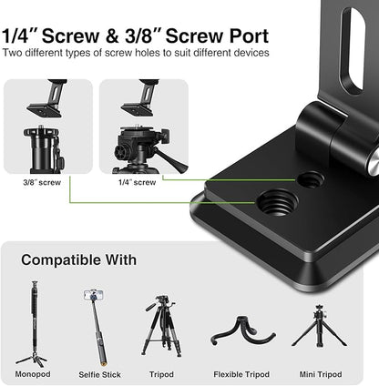 elitehood Aluminum Magsafe iPhone Tripod Mount with Arca Port, Magnetic Phone Mount for Tripod with 1/4" 3/8" Screw Adapter, Cell Phone Holder Stand for Video Recording Live Streaming Vlogging