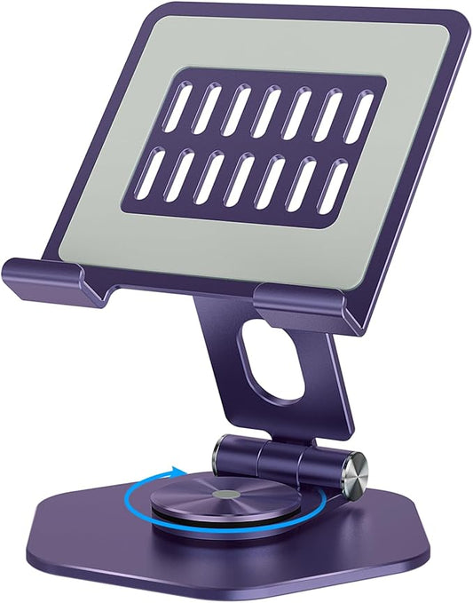 Tablet Stand, Aluminum Desktop Holder, Compatible with 5-12.9" iPad, Purple