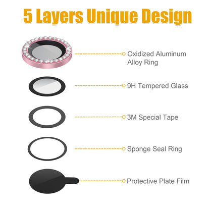 AGVEE 3+3 6 Pack for iPhone 13 Pro & Max Camera Lens Protector Cover