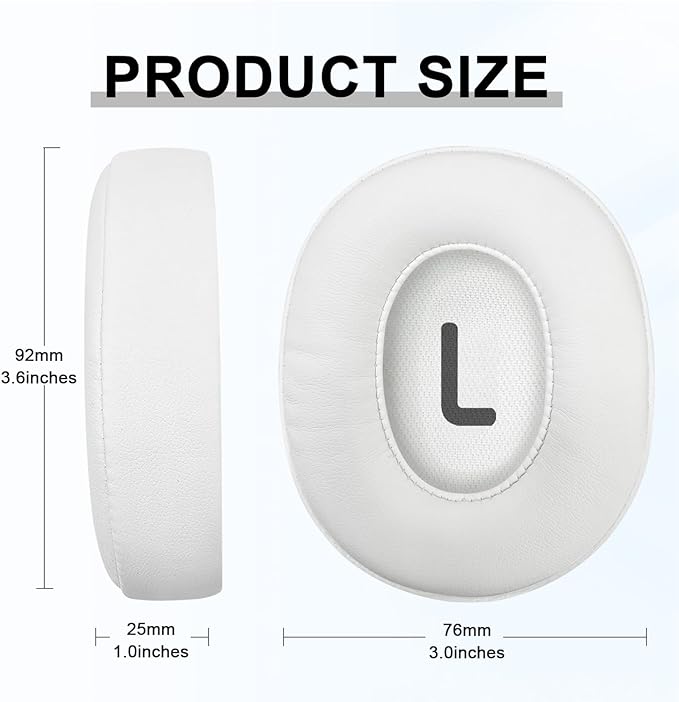 Replacement Ear Pads for JBL Tune 700(700BT)/710(710BT)/720(720BT)/750(750BT,750BTNC)/760(760NC)/770(770NC) Headphones, Headset Ear Cushions, Headset Earpads, Ear Cups Cover-White