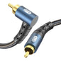EMK RCA Subwoofer Cable 90 Degree RCA to RCA Audio Cable 24K Gold-Plated Nylon Braided Double Shielded Digital Analogue Supports Amplifiers,Home Theater,Hi-Fi Systems,Subwoofer(30ft/10m)