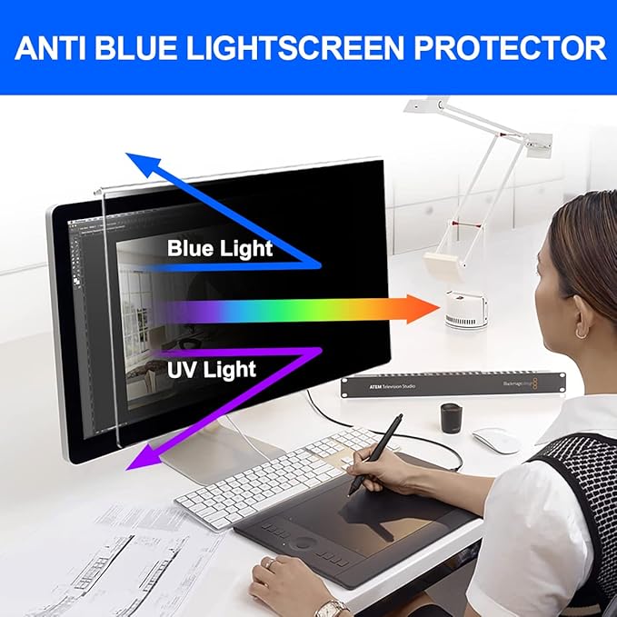 Computer Privacy Screen Filter 24" Hanging Privacy Screen Protector Compatible Widescreen Computer Monitor with Aspect Ratio 16:9,Anti-Glare Privacy Screen Protector for 23.6" 23.8" Monitor