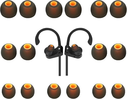 Earbud Tips Ear Bud Tips Soft Anti Slip Washable and Reusable Silicone Replacement Earbud Tips Fit Most in-Ear Earbuds(Inner Hole 3.8mm -5.1mm) 18pcs S M L