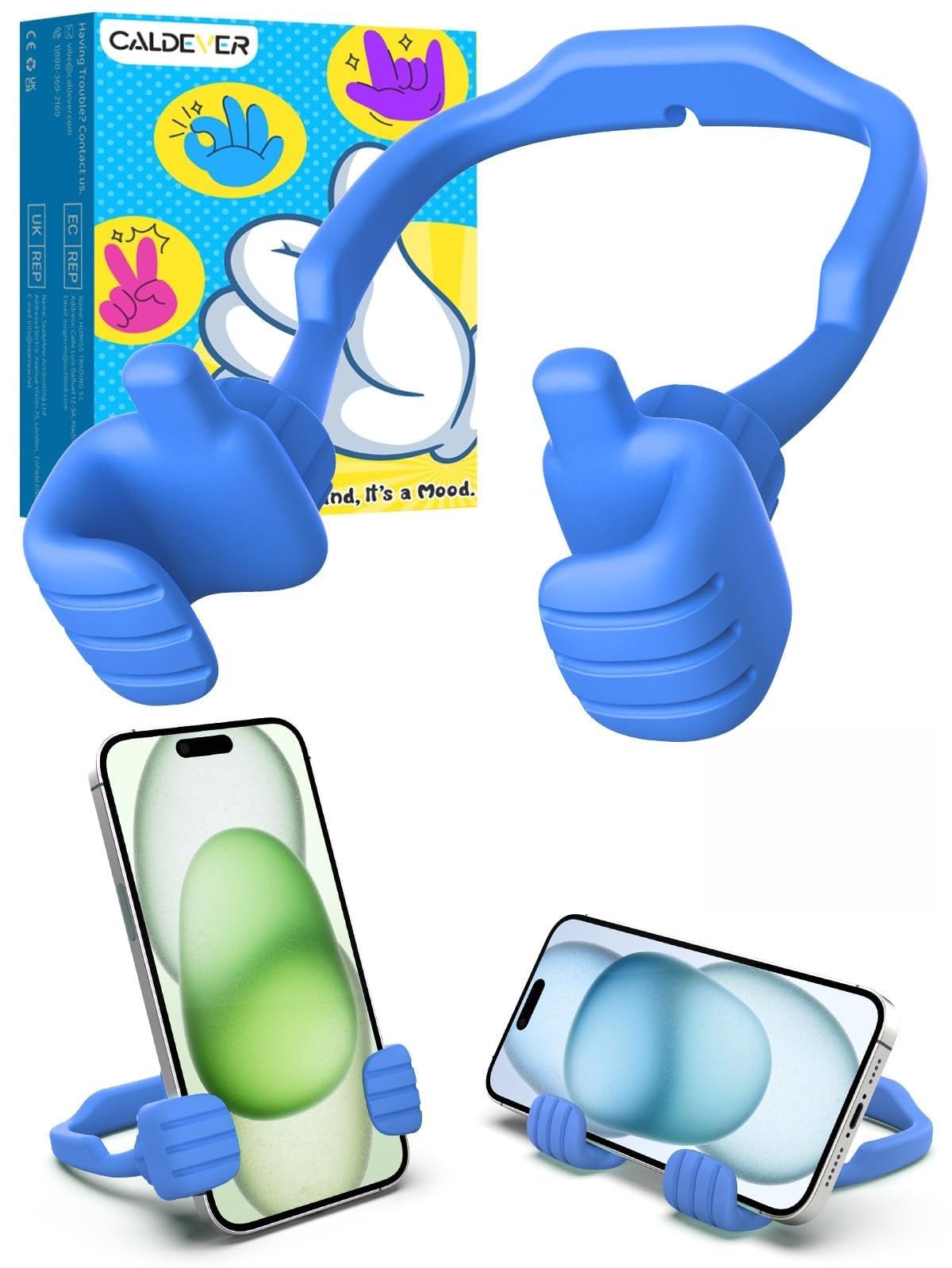 CALDEVER Stocking Stuffers for Teens Boys Girls Cell Phone Stand: Upgrade Adjustable Thumbs Up Lazy Phone Holder for Desk Fun Birthday Gifts for Grandma Adults Husband from Wife (Grey, 1)
