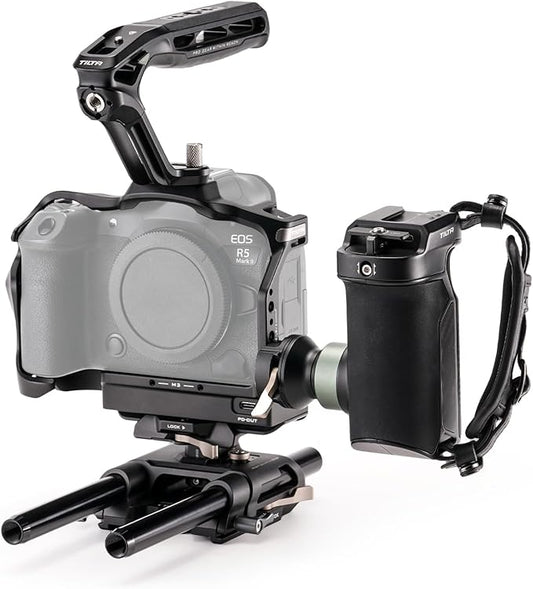 Tilta Camera Cage Compatible with Canon R5 Mark II | Integrated Cooling System, Cold Shoe Mount, 1/4"-20 and 3/8"-16 Threads (Black, Advanced Kit)