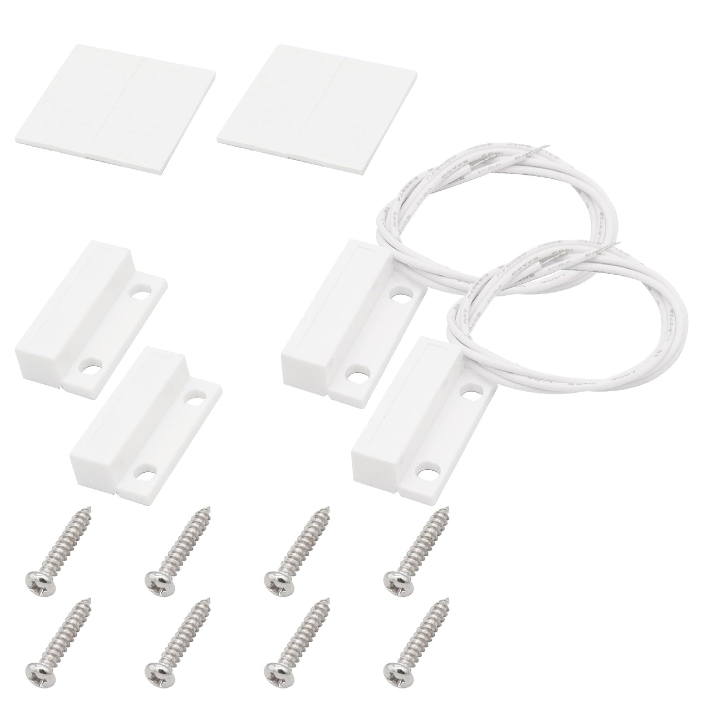FOCMKEAS 2Pcs Magnetic Reed Switch Surface Mount, NC, 2 Wire, ABS, MC-38
