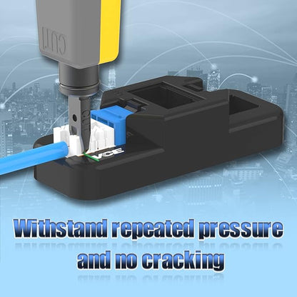 VCE UL Listed 10Gbps Cat6 Keystone Jack Insert 25-Pack, 90 Degree Punch Down RJ45 Keystone Jack Adapter Slim Profile Blue