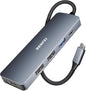 BENFEI USB C Hub 5-in-1 with 4K HDMI(Certified), 100W Power Delivery, 3 USB-A, Silicone Cable, Aluminum Case Compatible with MacBook Pro/Air, iPad Pro, iMac, iPhone 15 Pro/Pro Max, XPS, Thinkpad