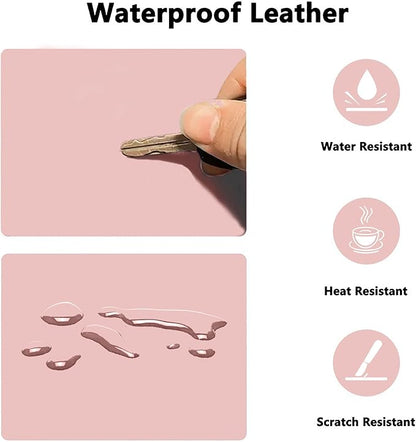 PU Leather Desk Pad Protector Gaming Mouse Pad Non Slip Desk Mat for Keyboard and Mouse Waterproof Desk Writing Pad for Office and Home Desk Accessories(Pink, 35.4 * 17.7)