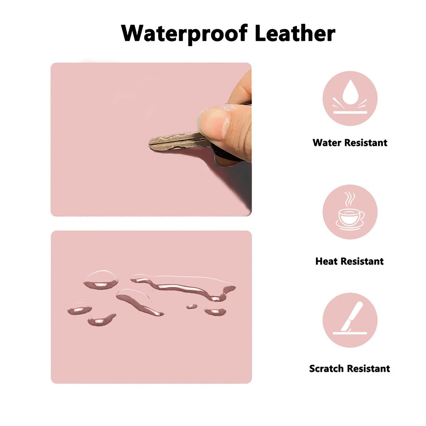 PU Leather Desk Pad Protector Gaming Mouse Pad Non Slip Desk Mat for Keyboard and Mouse Waterproof Desk Writing Pad for Office and Home Desk Accessories(Pink, 47.2 * 17.7)