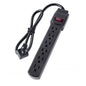 PowerEnvy 6-Outlet Surge Protector – 250 Joules, 2ft Cord, 15A/125V, 1875W Max – Right Angle Plug, Black – Home, Office, & Electronics Protection