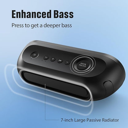DOSS SoundBox Pro+ P300 Bluetooth Speaker with 40W Stereo Sound, Extra Bass, IPX6 Waterproof, TWS Pairing, Diverse Lights Show, 20H Playtime, Portable for Party, Camping, Beach - Pink