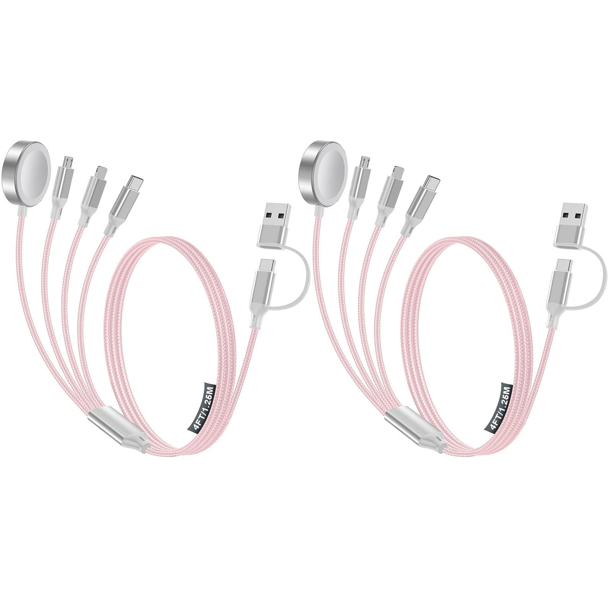 4-in-2 Multi Charging Cable for Apple Watch Charger/iPhone/Galaxy Charger