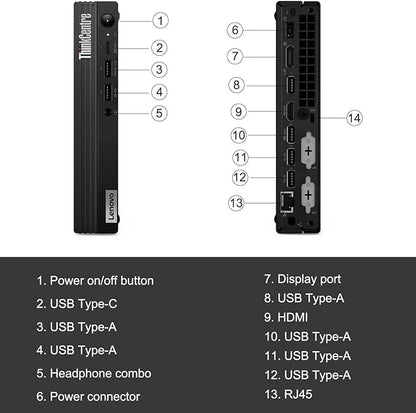 Lenovo ThinkCentre M70q Tiny 1L Business Desktop Computer, 12th Gen Intel Hexa-Core i5-12500T (Beat i7-11700T), 16GB DDR4 RAM, 512GB PCIe SSD, WiFi 6, Bluetooth 5.1, Windows 11 Pro