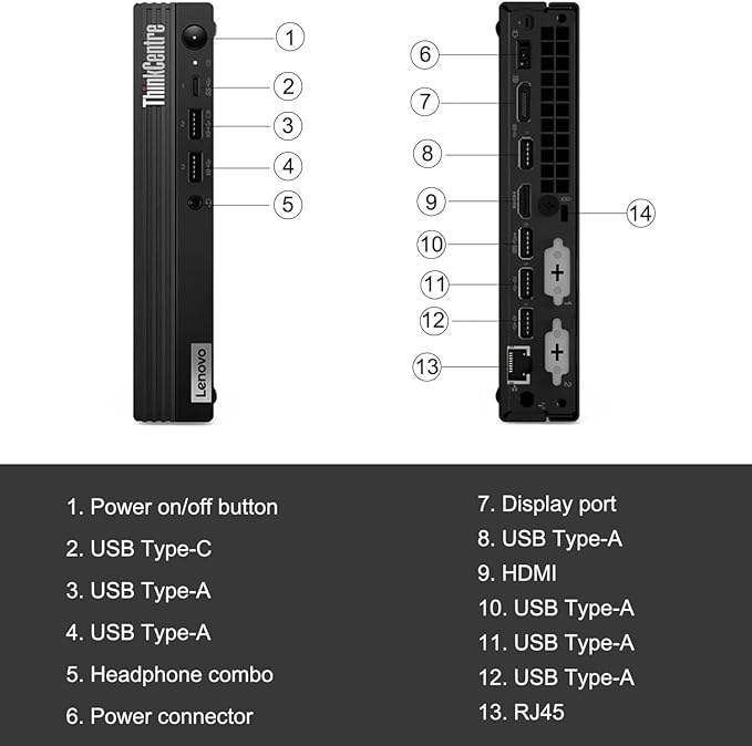 Lenovo ThinkCentre M70q Tiny 1L Business Desktop Computer, 12th Gen Intel Hexa-Core i5-12500T (Beat i7-11700T), 16GB DDR4 RAM, 1TB PCIe SSD, WiFi 6, Bluetooth 5.1, Windows 11 Pro