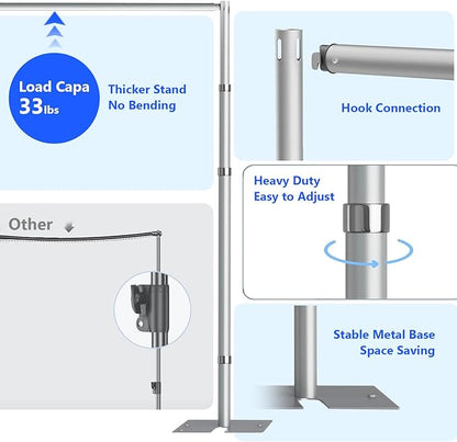 Pipe and Drap Backdrop Stand Kit ,10x 10ft Heavy Duty Adjustable Frame Backdrop Stand with Flat Base,Carry bag for Event, Birthday Party, displays and Wedding Decoration