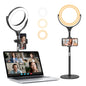 8 inch Desk Ring Light with Stand for for Video Conference,Adjustable Zoom Lighting for Computer, Circle Light for Video Recording, Video Calls, Online Class, Live Streaming, Podcast