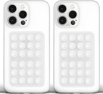 Anteel Medium-Sized Silicone Suction Phone Case Adhesive Mount, Enhanced Suction Power and Upgraded Thickened Sticky Phone Grip, Durable, Hands-Free Sticky Phone Holder, 2.28"x3.46" (TP&TP)