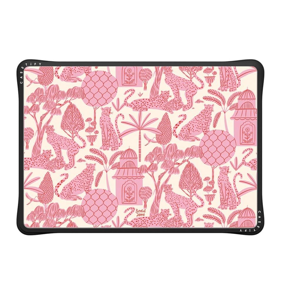CASETiFY Impact MacBook Air 13" (M1/Intel) Case [Cushioned Impact Corners/Scratch-Resistant/Anti-Slip Grip] - Cheetah Paradise - Clear Black