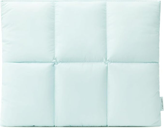 Comfyable Puffy Laptop Sleeve 13 Inch 14 Inch, Quilted Puffer Laptop Carrying Case, Pillow Case Compatible with MacBook Air M4 2025 M3 M2 M1, MacBook Pro M4 Pro/Max, Ice Blue