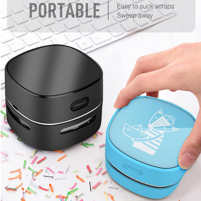 ODISTAR Mini Desktop Vacuum Cleaner for Table Dust (Black AA Battery)