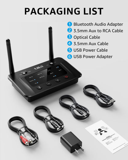 1Mii B03 Bluetooth 5.3 Transmitter Receiver for TV Home Stereo