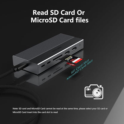13-in-1 USB C Docking Station: Triple 4K Display, 100W Power Delivery, 5Gbps Data Ports, SD/MicroSD Slot - for Dell XPS, HP Laptops & ThinkPad