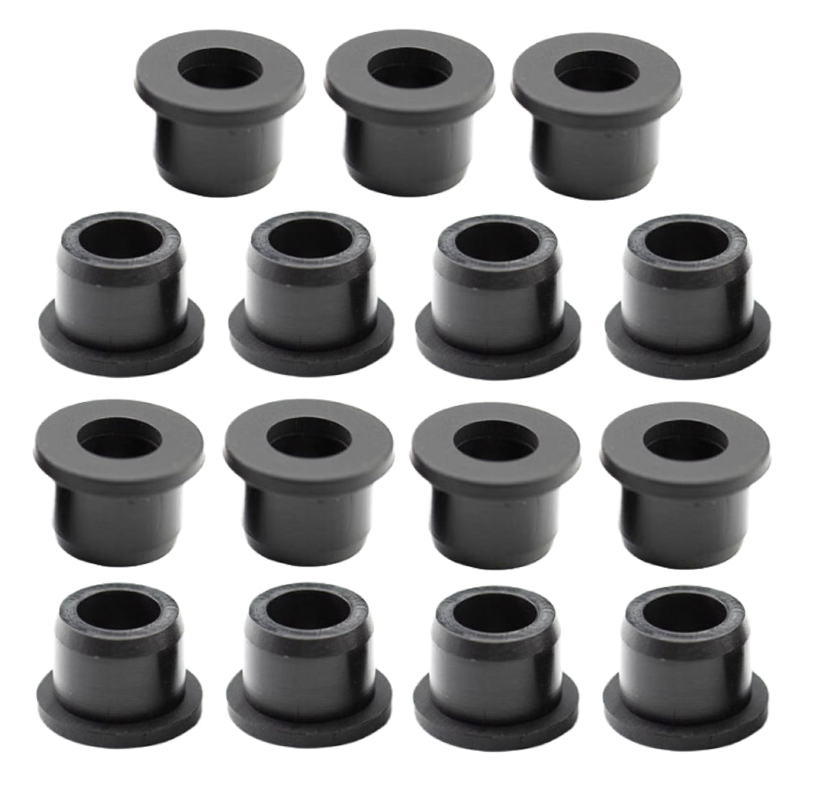 10 pcs 13/16" Drill Hole，3/8" ID Black Silicone Top hat Rubber Grommets for Wiring，Automotive，Firewall，Hole Plug，Desk，Screw，Water and Gas Pipe，Drain，House Siding，Cable Bushing，Glass，Wire Plug