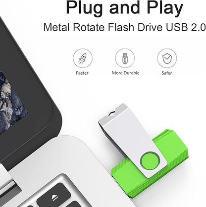 4GB Flash Drive 20 Pack, Wooolken USB 2.0 Memory Stick with Lanyards Swivel USB Stick for Data Storage and Backup (Mixed Colors)