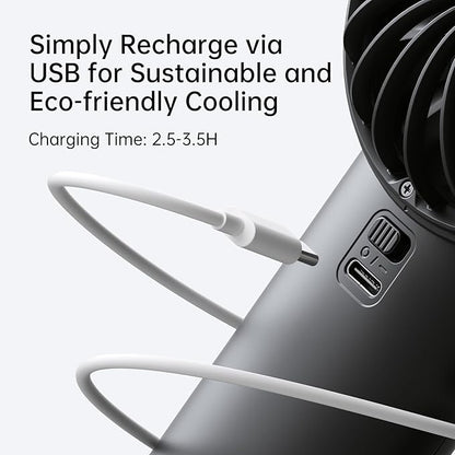 JISULIFE Handheld Fan Life4, 5000mAh Portable Rechargeable Fan, 5-Speed Turbo Wind, 15 Hrs Cooling, LED Display, Gifts for Men/Women, Essential for Travel,Beach,Vacation,Makeup,Concerts,Cruise-Black