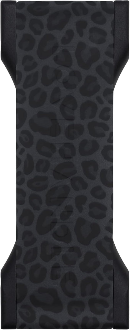 LOVEHANDLE PRO Premium Phone Grip - Silicone Phone Strap - Magnetic Phone Mount and Kickstand for Smartphone and Tablet - Black Leopard