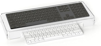 BOSSCASA Acrylic Computer Keyboard Cover, Mechanical Keyboard Dust Cover PC Keyboard Cat Protector, Cat Keyboard Protector (2 Pack, Clear)