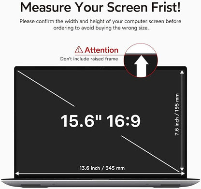 bersem 2 Pack 15.6 Laptop Privacy Screen for 16:9 Ratio Computer Monitor, Removable, Anti Glare, Blue Light Filter, Anti-Spy, Anti-Scratch, UV-Blocking