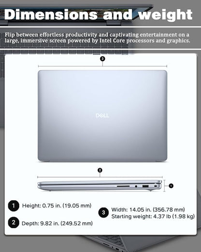 Dell Inspiron 16 Business Laptop - 16'' Touchscreen FHD+ Dsiaplay, Intel 10-Core 7 150U(Up to 5.4GHz) Express Charge, Backlit Keyboard, Windows 11 pro, Fingerprint (32GB RAM | 1TB SSD