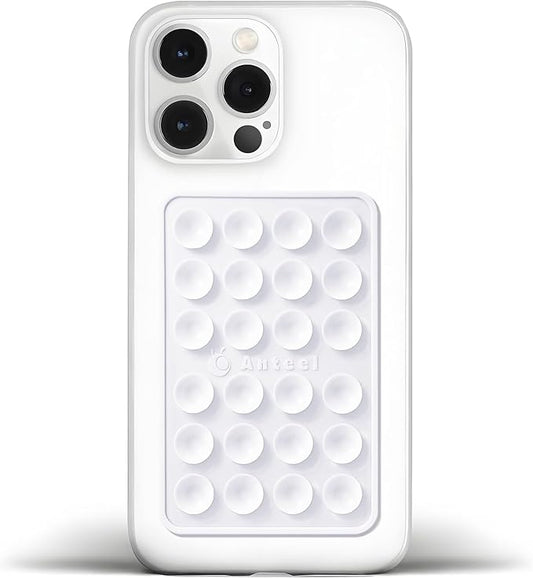 JingJinYY Medium-Sized Silicone Suction Phone Case Adhesive Mount, Enhanced Suction Power and Upgraded Thickened Sticky Phone Grip, Durable, Hands-Free Sticky Phone Holder, 2.28"x3.46" (White)
