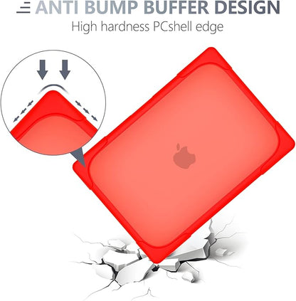 Batianda for New MacBook Air 13.6 inch Case 2025 M4 2024 2022 Release Model A3240 A2681(M2) A3113(M3), Heavy Duty Shockproof Protective Hard Shell with Fold Kickstand & Keyboard Cover, Red
