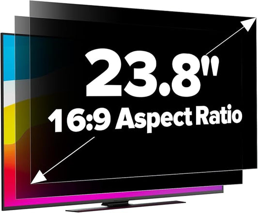 GUDTEKE [2-Pack HD Computer Privacy Screen 23.8 inch, Upgraded Computer Privacy Screen for 16:9 Widescreen Removable Anti Glare Cover and Blue Light UV-Blocking Filter