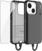 GIN FOXI Battery Case for iPhone 15/15 Pro, Built-in Cable 7000mAh Fast Charing Cases 15W Rechargeable Portable Extended Charger Case Cover for iPhone 15/15 Pro Charging Case, Black