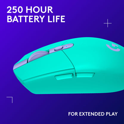 Logitech G305 Lightspeed Wireless Gaming Mouse, Hero Sensor, 12,000 DPI, Lightweight, 6 Programmable Buttons, 250h Battery, On-Board Memory, Compatible with PC, Mac - Mint