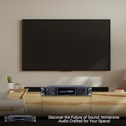 Home Audio System Kit - 7.2 Channel 1500W Bluetooth Amplifier w/ 8 Qty of 8" Framed Ceiling Speakers 300 W Each, 4-Ch Speaker Selector, 2 Qty of Mic, 250 ft Speaker Wire & Remote by Vaiyer