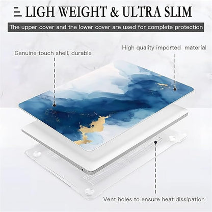 Compatible with MacBook Air 13.3 13.6 Inch Case 2022 2021 2020 2019 Plastic Hard Shell Case Cover,13.3 Air (A1932/A2179/A2337), Blue Marble