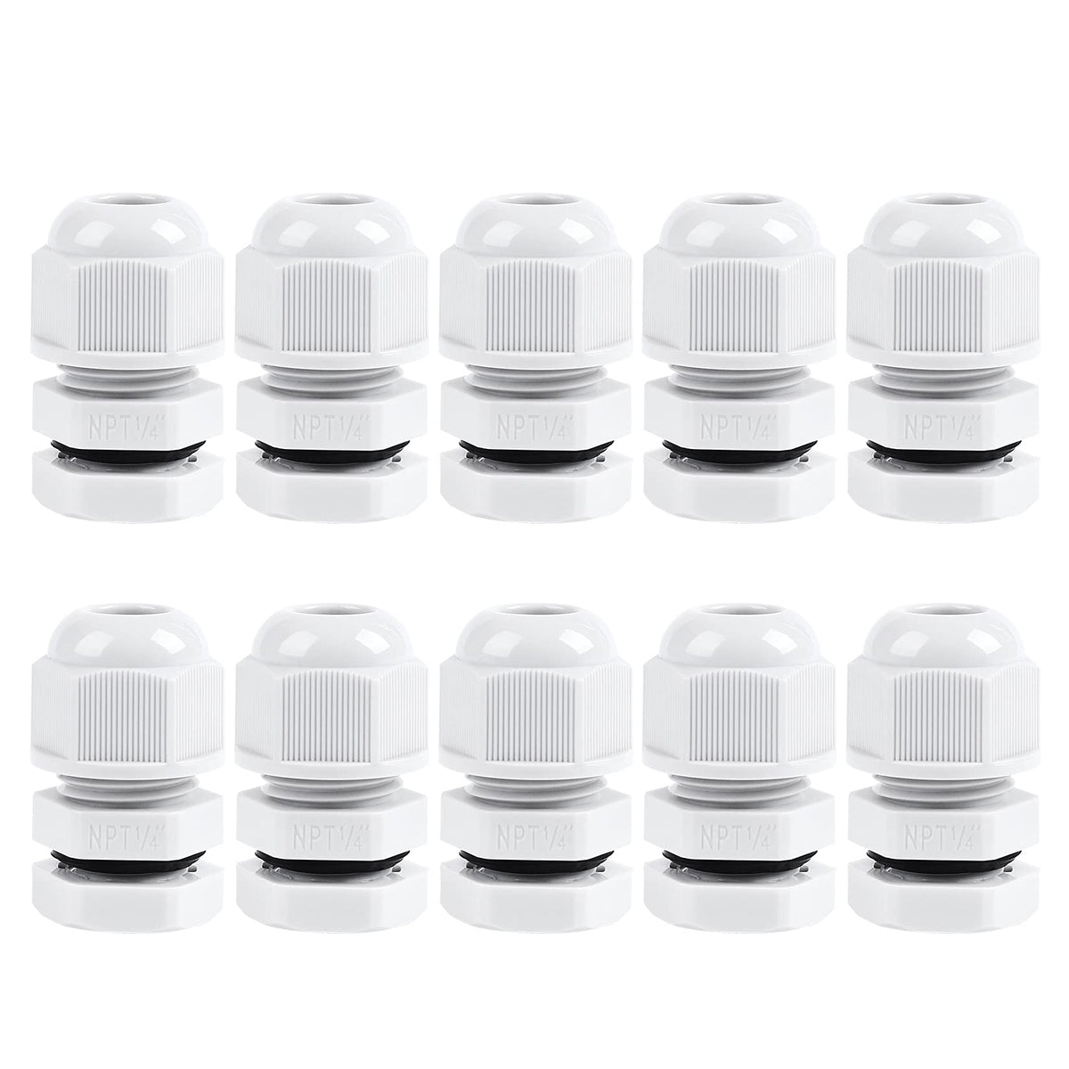 XHF 5 Pcs 3/4" IP68 Strain Relief Nylon Cord Grip NPT Cable Glands Adjustable UL Listed and RoHS Compliant (Black)