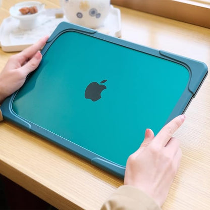 Batianda for New MacBook Air 13.6 inch Case 2025 M4 2024 2022 Release Model A3240 A2681(M2) A3113(M3), Heavy Duty Shockproof Protective Hard Shell with Fold Kickstand & Keyboard Cover, Teal