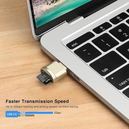 leizhan Type C Micro SD/TF Card Reader with Keychain,USB C to Micro SD SDHC SDXC OTG Memory Reader, Type C Card Reader Adapter Compatible for Mac Windows Lixus Samsung Galaxy - Silver