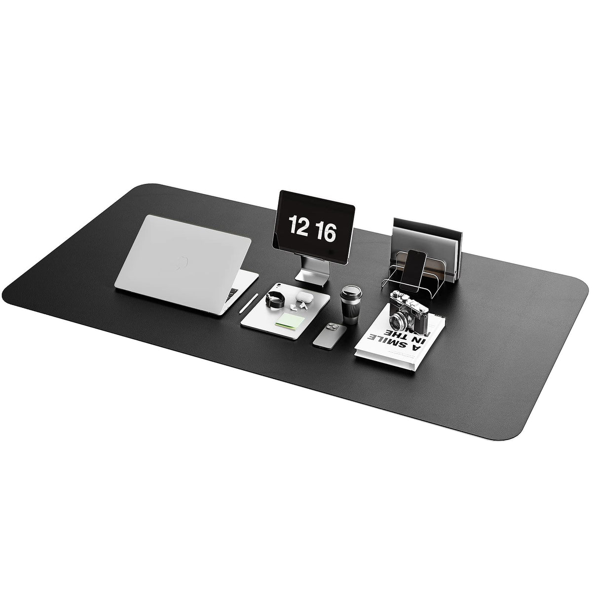 YSAGi Non-Slip Leather Desk Pad, Waterproof Laptop Computer Desk Keyboard Mat, Table Protector Blotter Mat, Large Mouse Pad for Office/Work/Home/Decor(Black, 31.5" x 15.7")