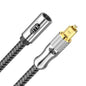 EMK Optical Cable Extension, 24K Gold-Plated Optical Audio Cable Toslink Female to Male Audio Extended Cable Compatible for Sound Bar,Home Theater (3 Feet/1M, Optic Extension, Silver2)
