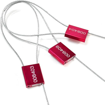 High Security Cable Seals Metal Container Seals Pull Tight Alumium Shipping Security Tags for Logisitics ISO 17712 Certificated (Pack of 100, Red)