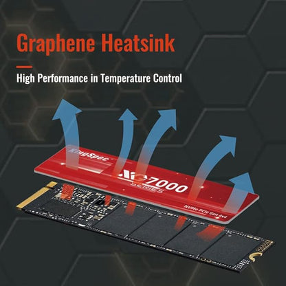 KingSpec XG7000 1TB NVMe SSD PCIe 4.0-7400MB/s Read Speed, 3D TLC NAND M.2 2280 Internal SSD, Compatible with Gaming PC, Laptop, PS5 Console
