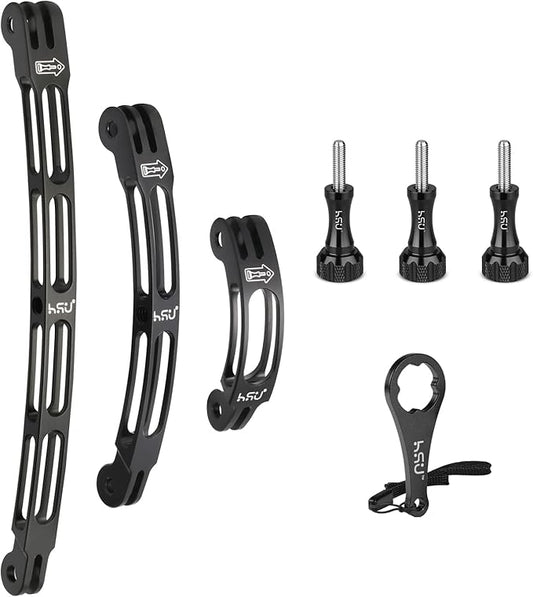 HSU Aluminum Alloy Curved Extension Arm Kit (7.9”/5.3”/3”) (Black)